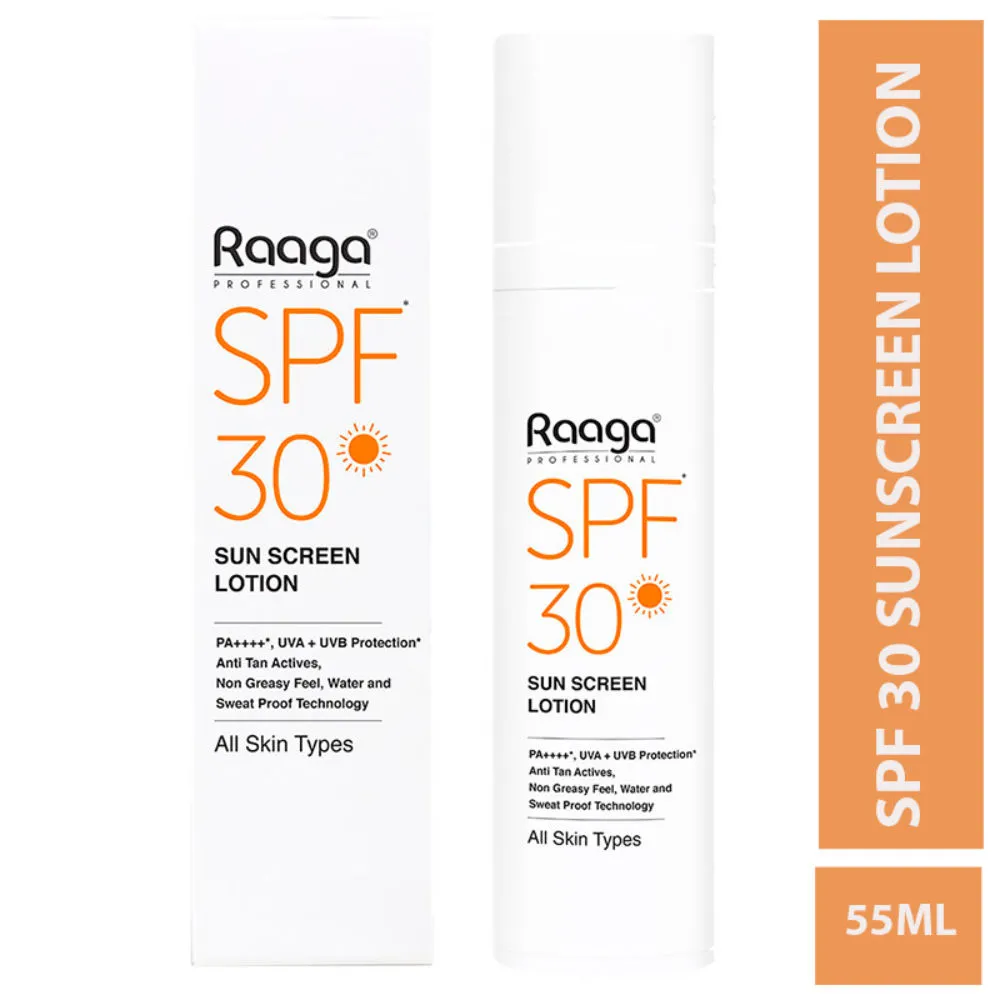 Raaga Professional Spf 30 Pa++++ Sunscreen Lotion With Uva + Uvb Protection, All Skin Types, 55 Ml