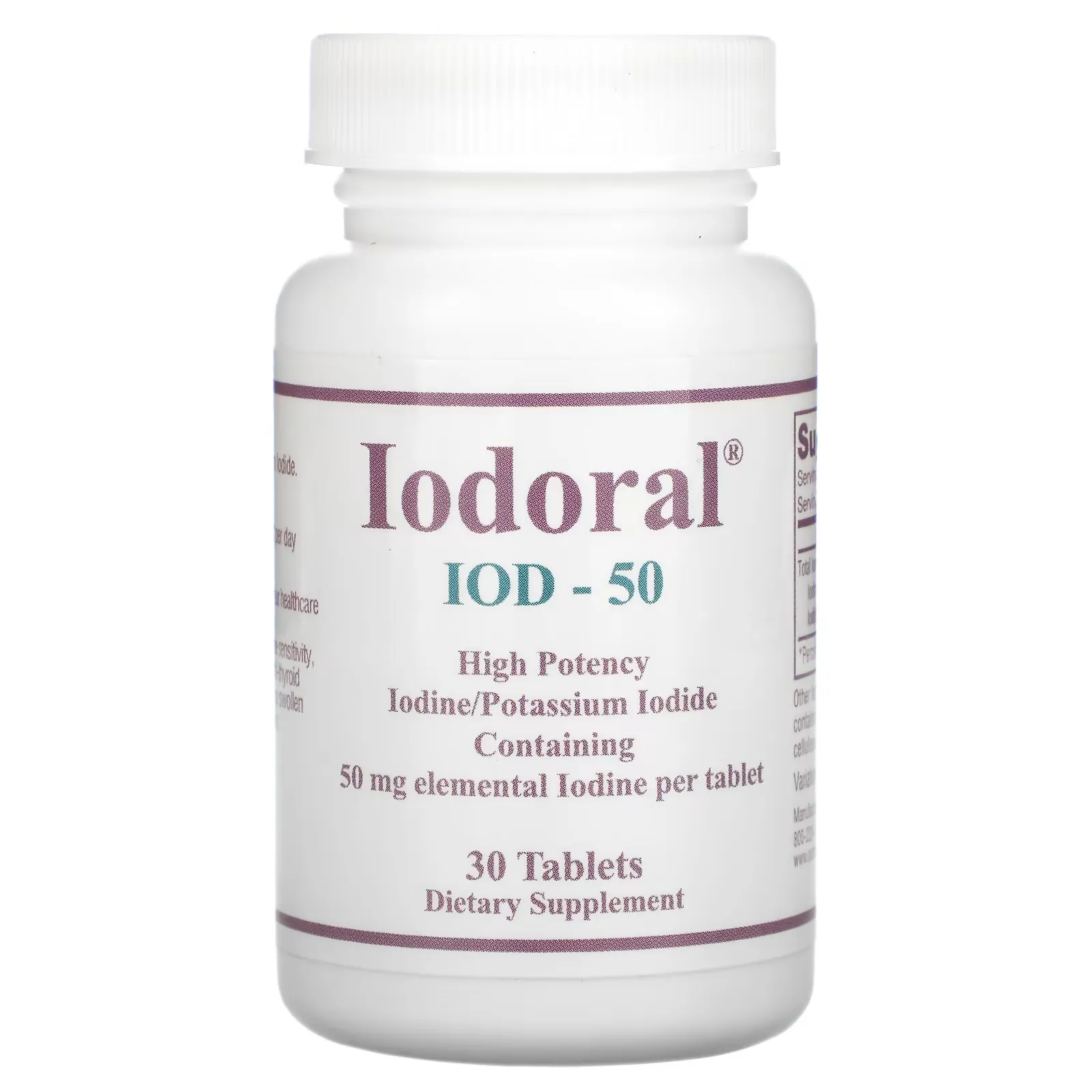 Iodoral, IOD-50, 50 mg, 30 Tablets