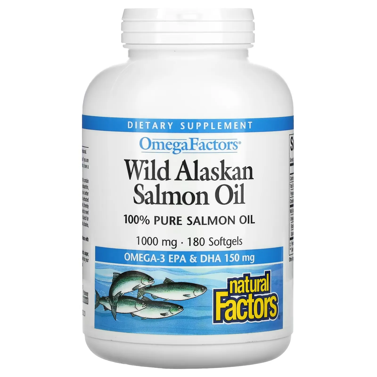 OmegaFactors, Wild Alaskan Salmon Oil, 1,000 mg, 180 Softgels