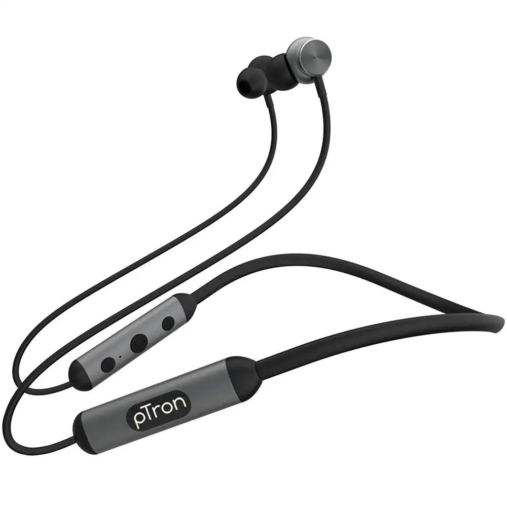 Ptron InTunes Ultima Bluetooth Headset,  Black & Grey