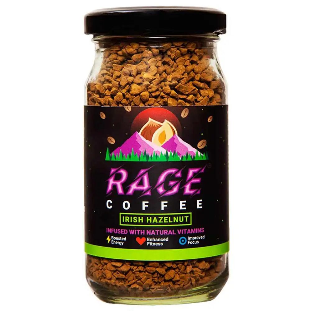 Rage Coffee Premium Arabica Instant Coffee,  50 g  Irish Hazelnut