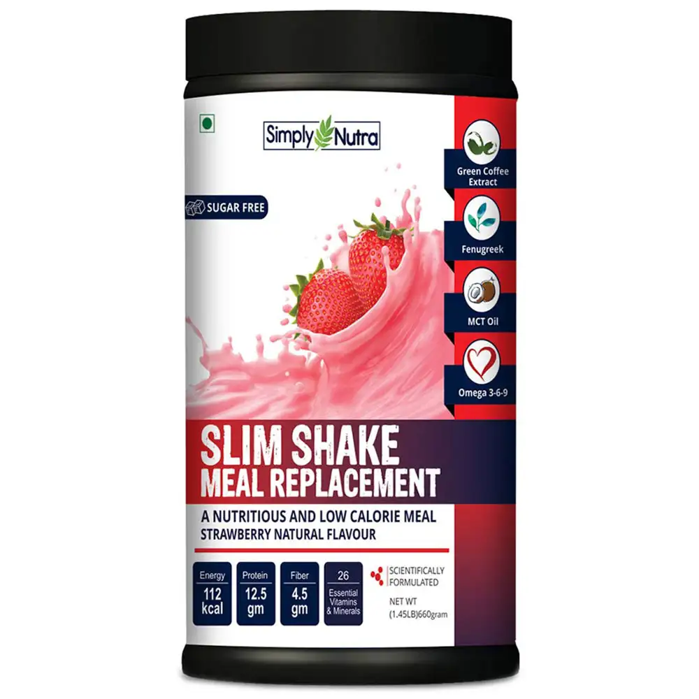 Simply Nutra Slim Shake Meal Replacement,  0.660 kg  Strawberry