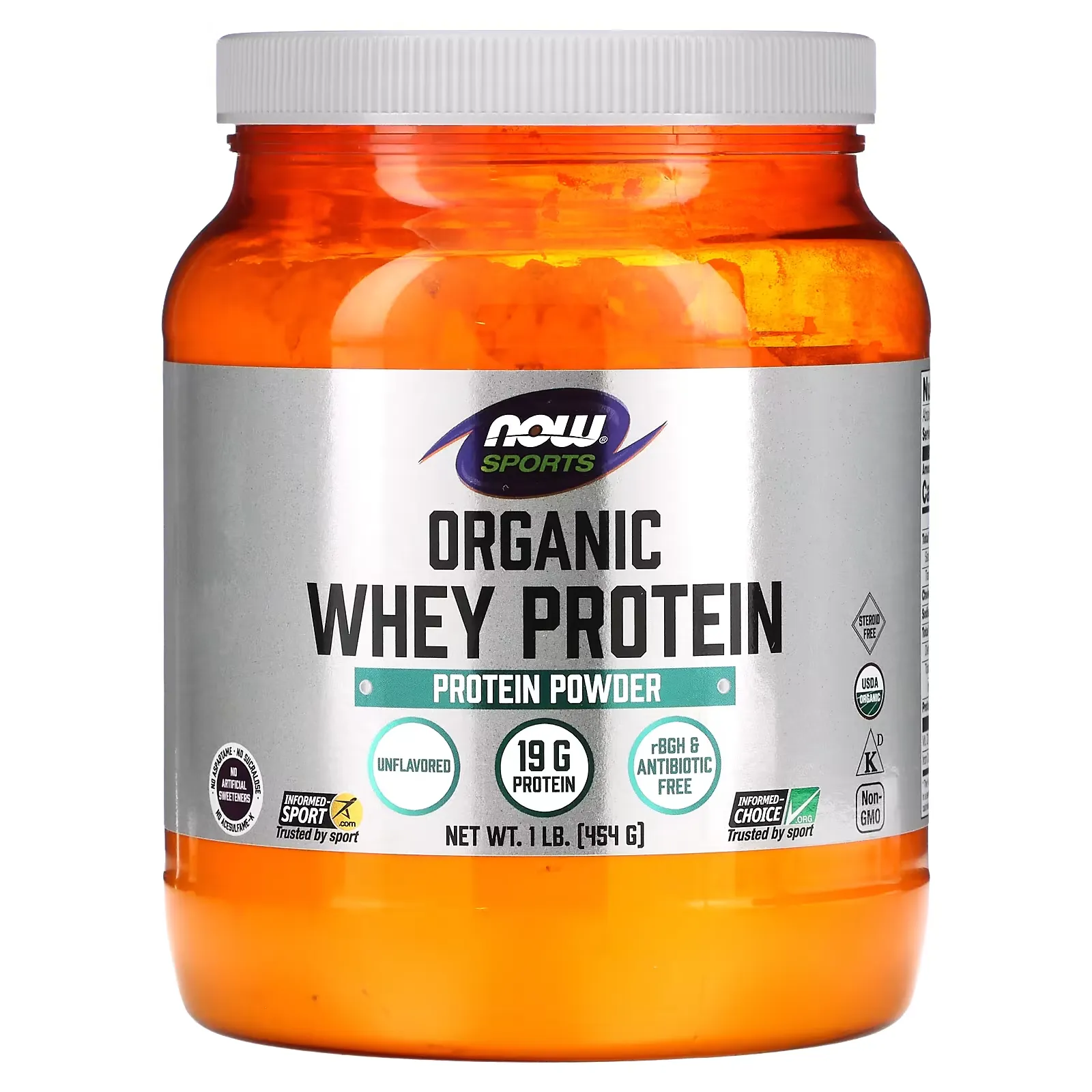 Sports, Organic Whey Protein, Unflavored, 1 lb (454 g)