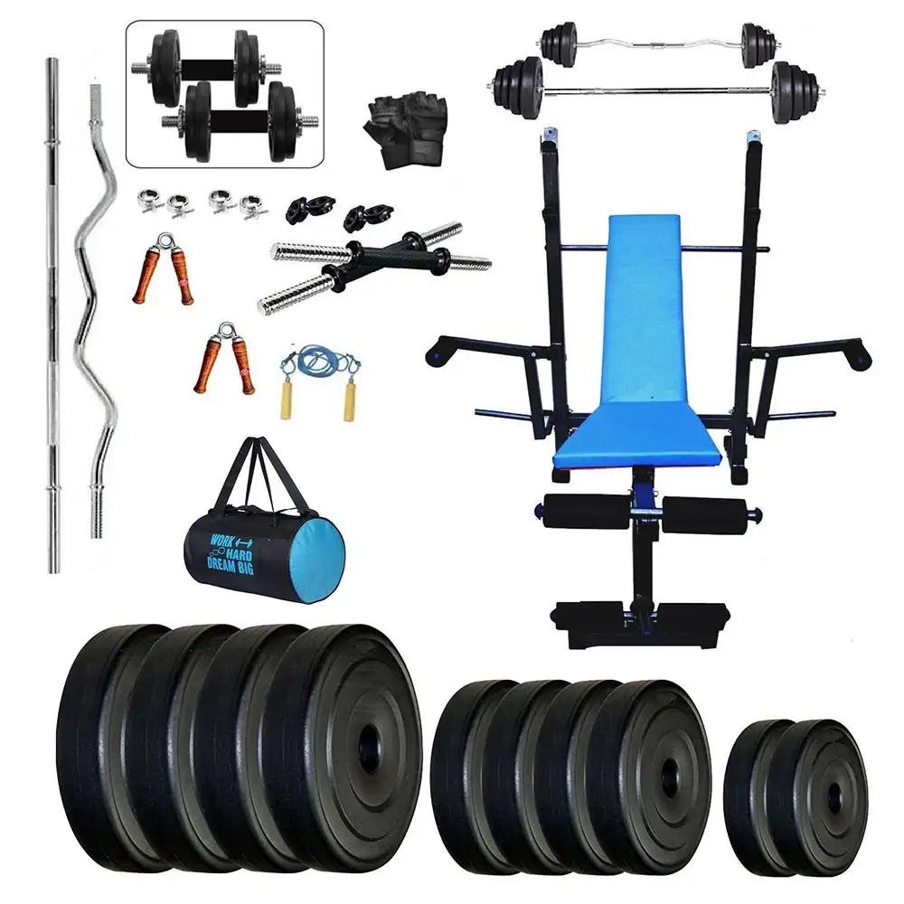 Body Maxx PVC Weight Lifting Package with 8 in 1 Bench 50 Kg