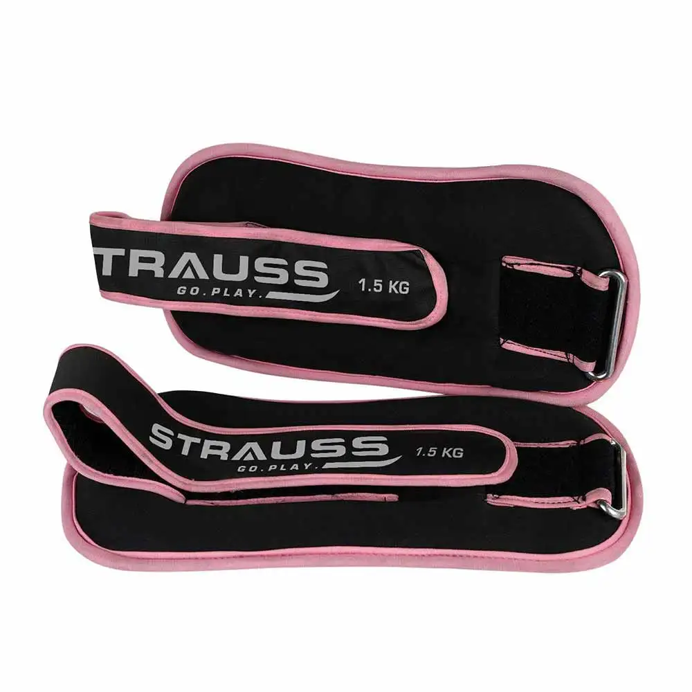 Strauss Round Shape Ankle Weight (Pair),  Pink  1.5 kg