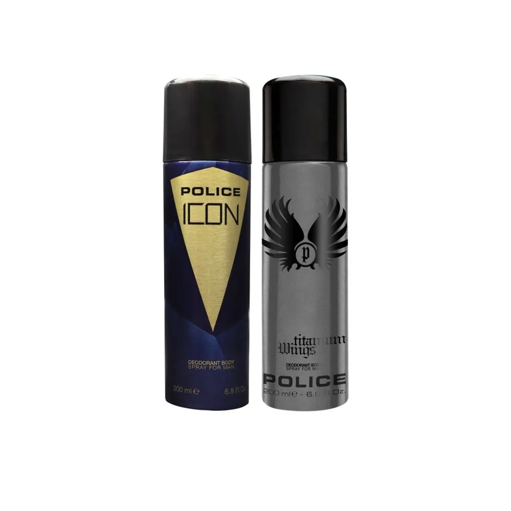 Police Wings Titanium + Icon Deo Combo Set