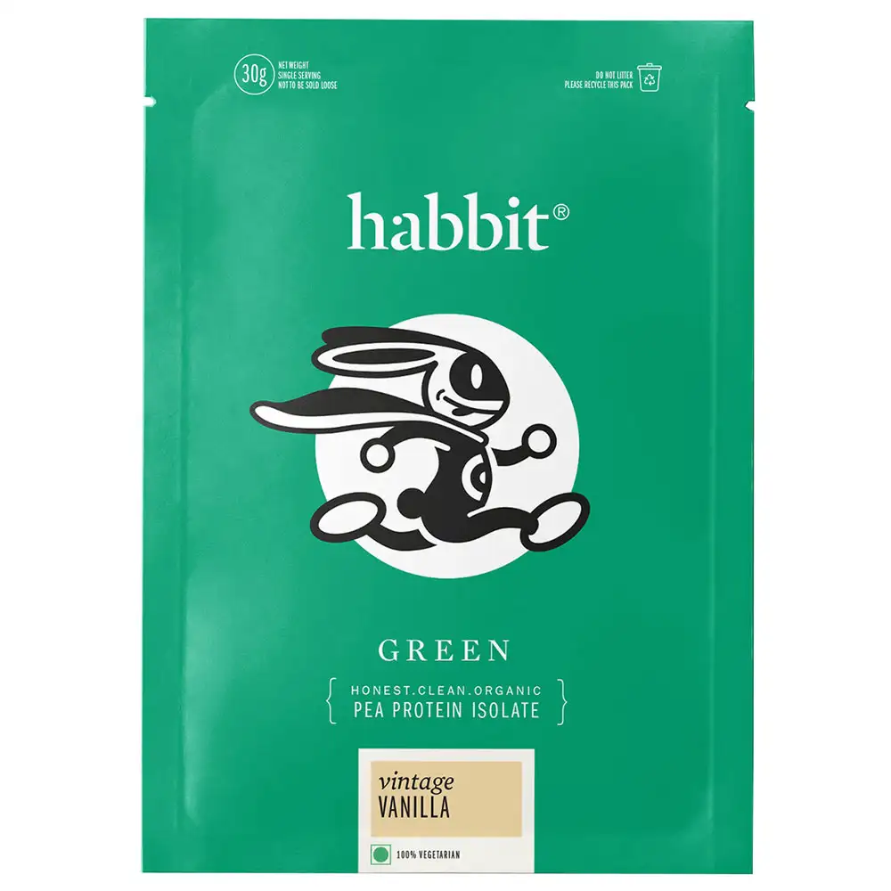 Habbit Green Pea Protein Isolate,  0.99 lb  15 Servings, Vintage Vanilla