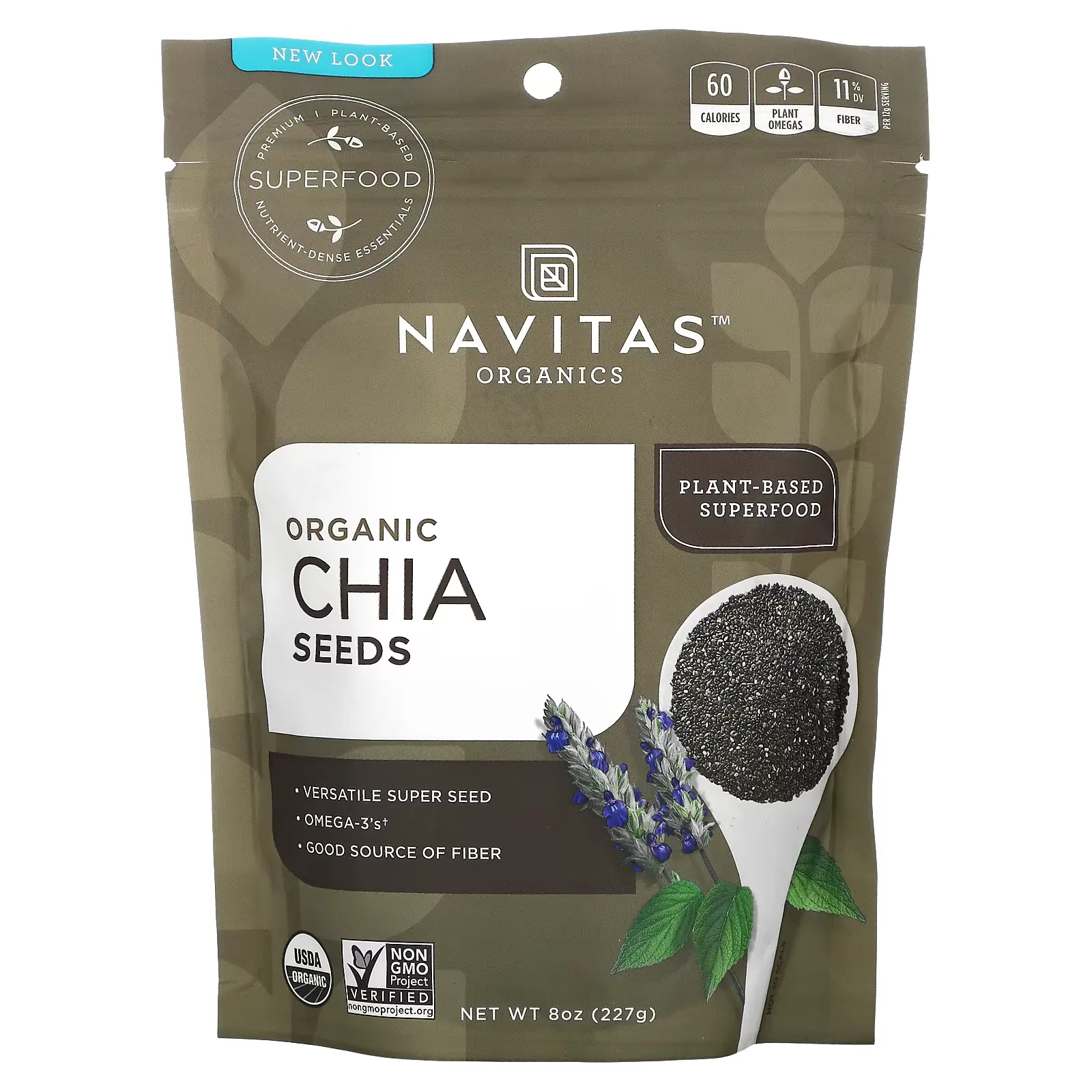 Organic Chia Seeds, 8 oz (227 g)