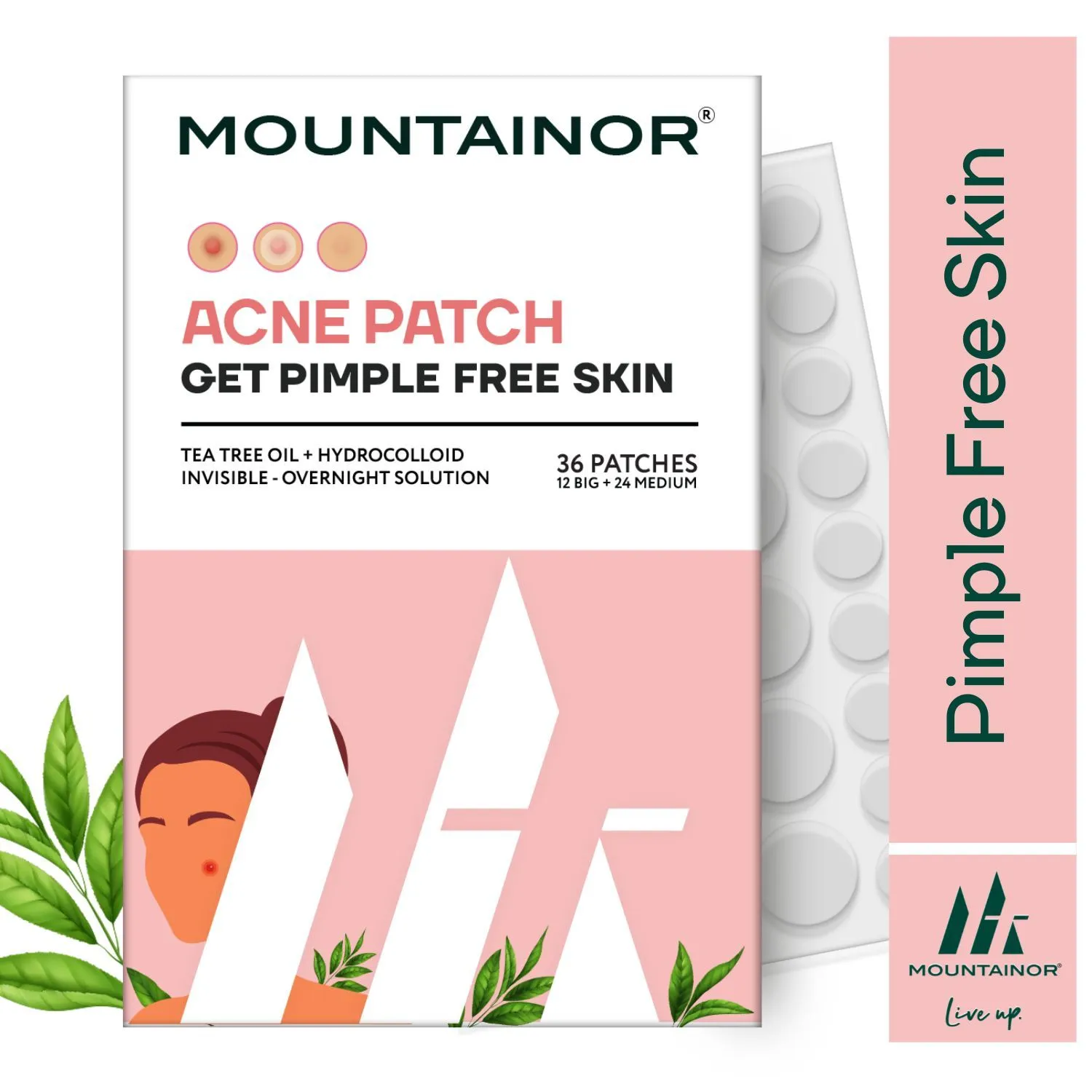 Mountainor Acne Pimple Patch - Tea Tree Oil + Hydrocolloid Patches