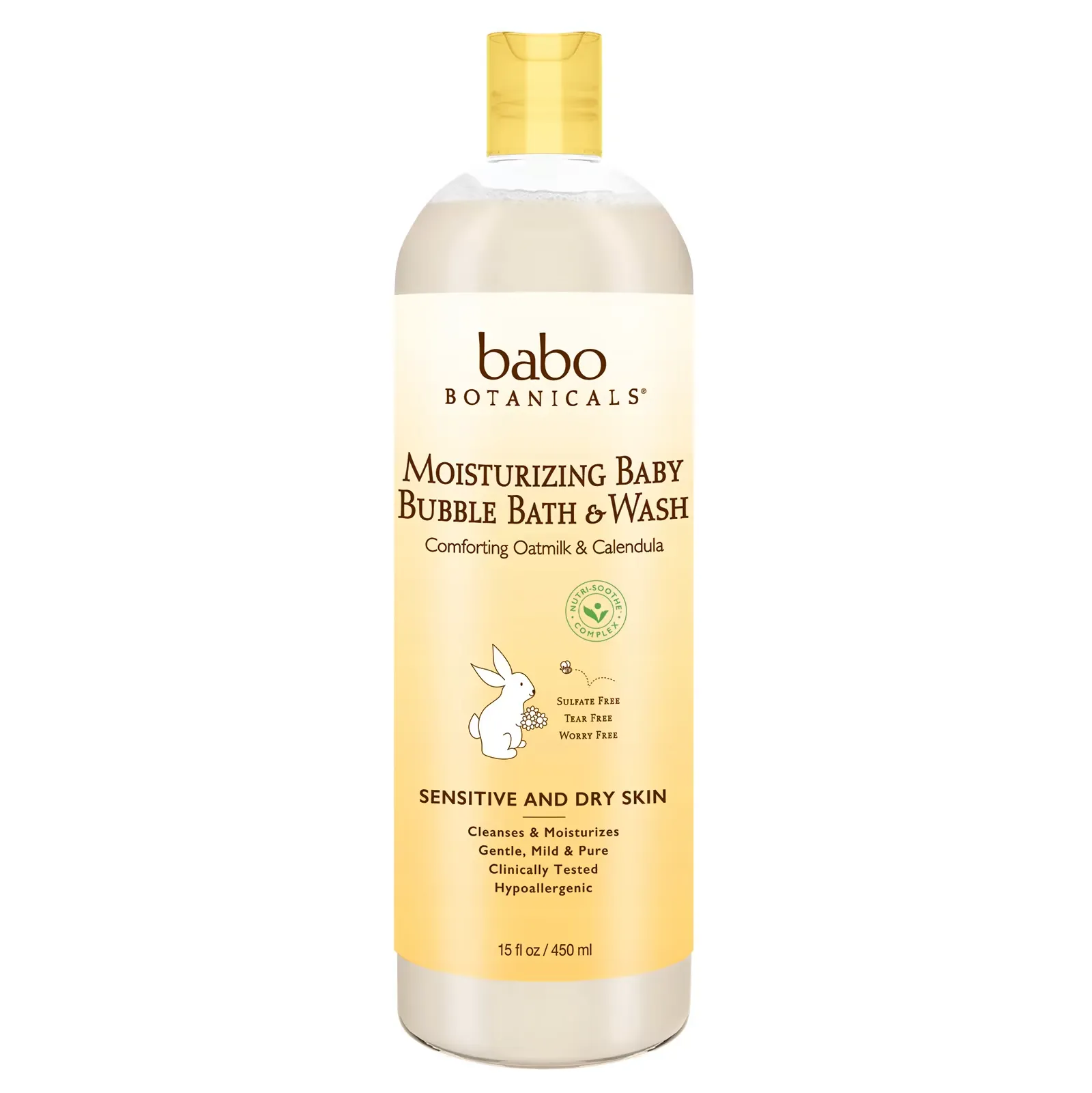 Moisturizing Baby Bubble Bath & Wash, Oatmilk Calendula, 15 fl oz (450 ml)