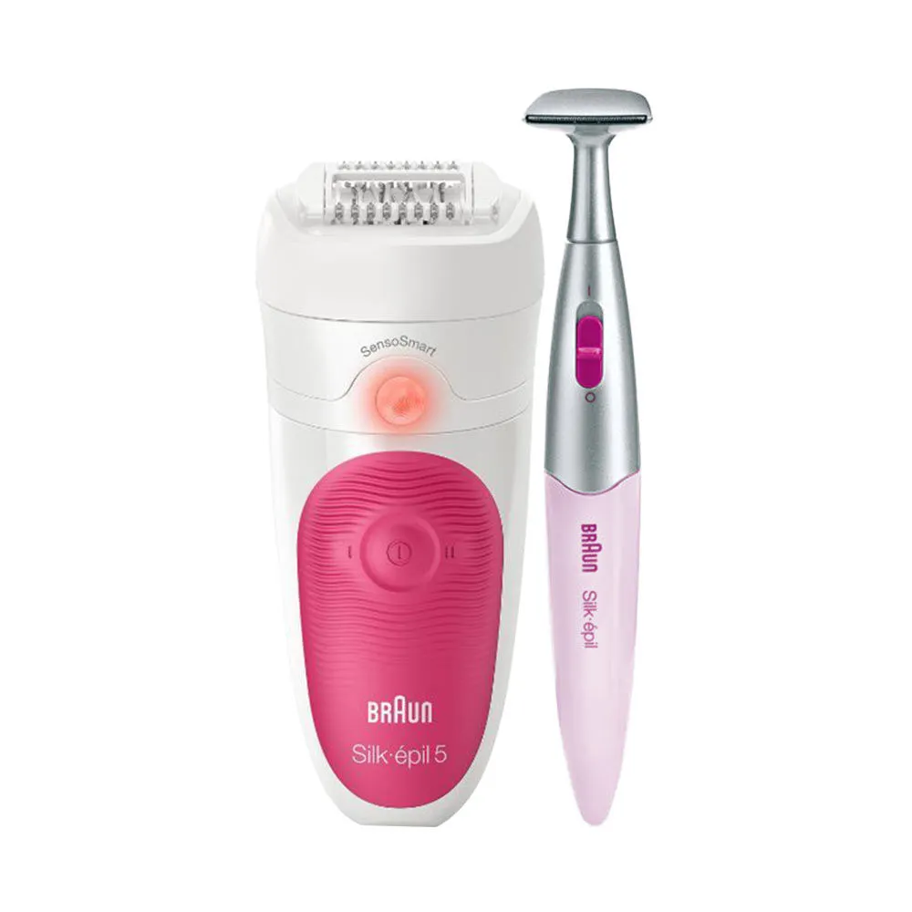 Braun Epilator Silk-epil 5-500 for, long Lasting Hair Removal, Includes Bikini Styler, Wet & Dry Use