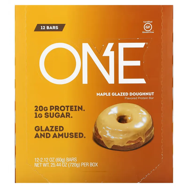 ONE Bar, Maple Glazed Doughnut, 12 Bars, 2.12 oz (60 g) Each