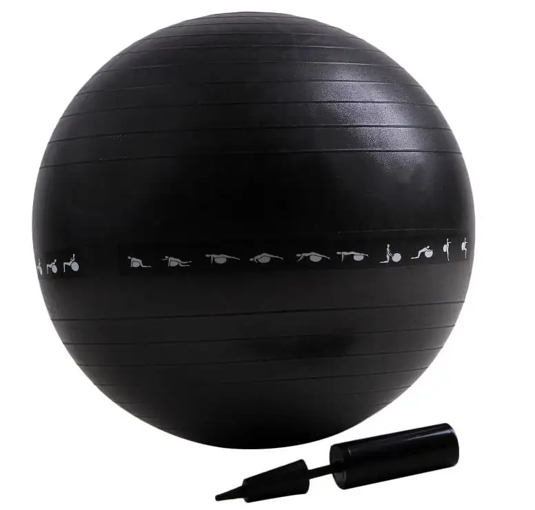 B Fit USA Gym Ball with Pump,  Black (8102)  75 cm