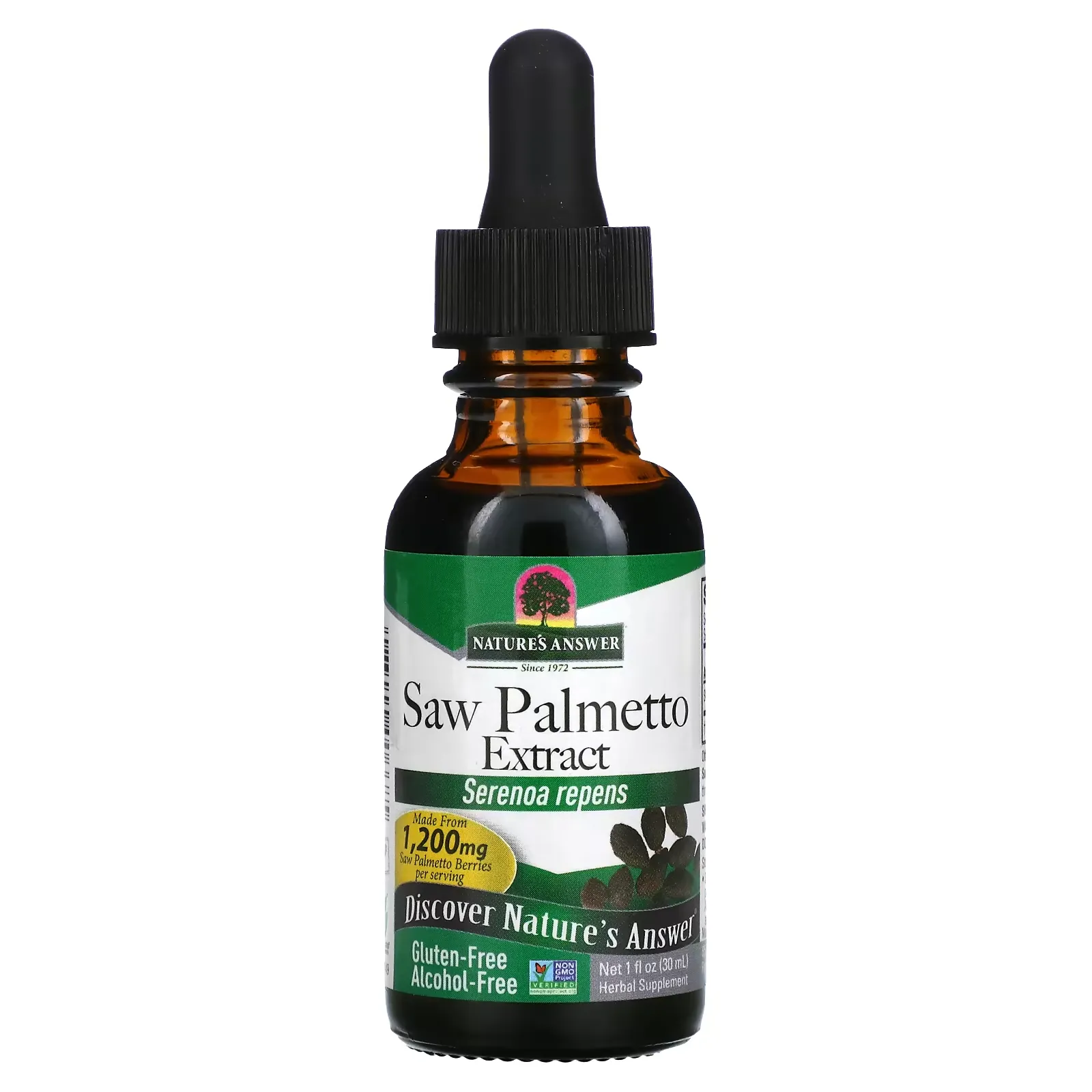 Saw Palmetto Extract, Alcohol-Free, 1,200 mg, 1 fl oz (30 ml)