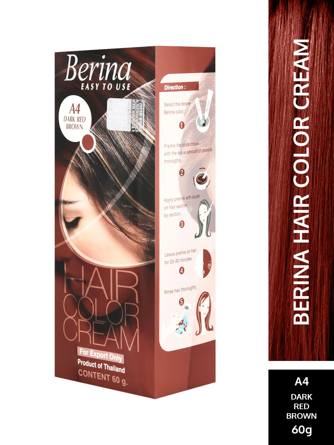 Berina Hair Color Cream - Dark Red Brown