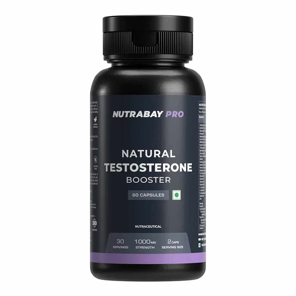 Nutrabay Pro Natural Testosterone Booster,  60 capsules  Unflavoured