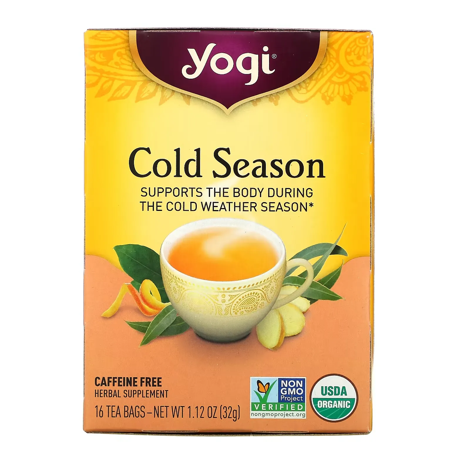 Cold Season, Caffeine Free, 16 Tea Bags, 1.12 oz (32 g)