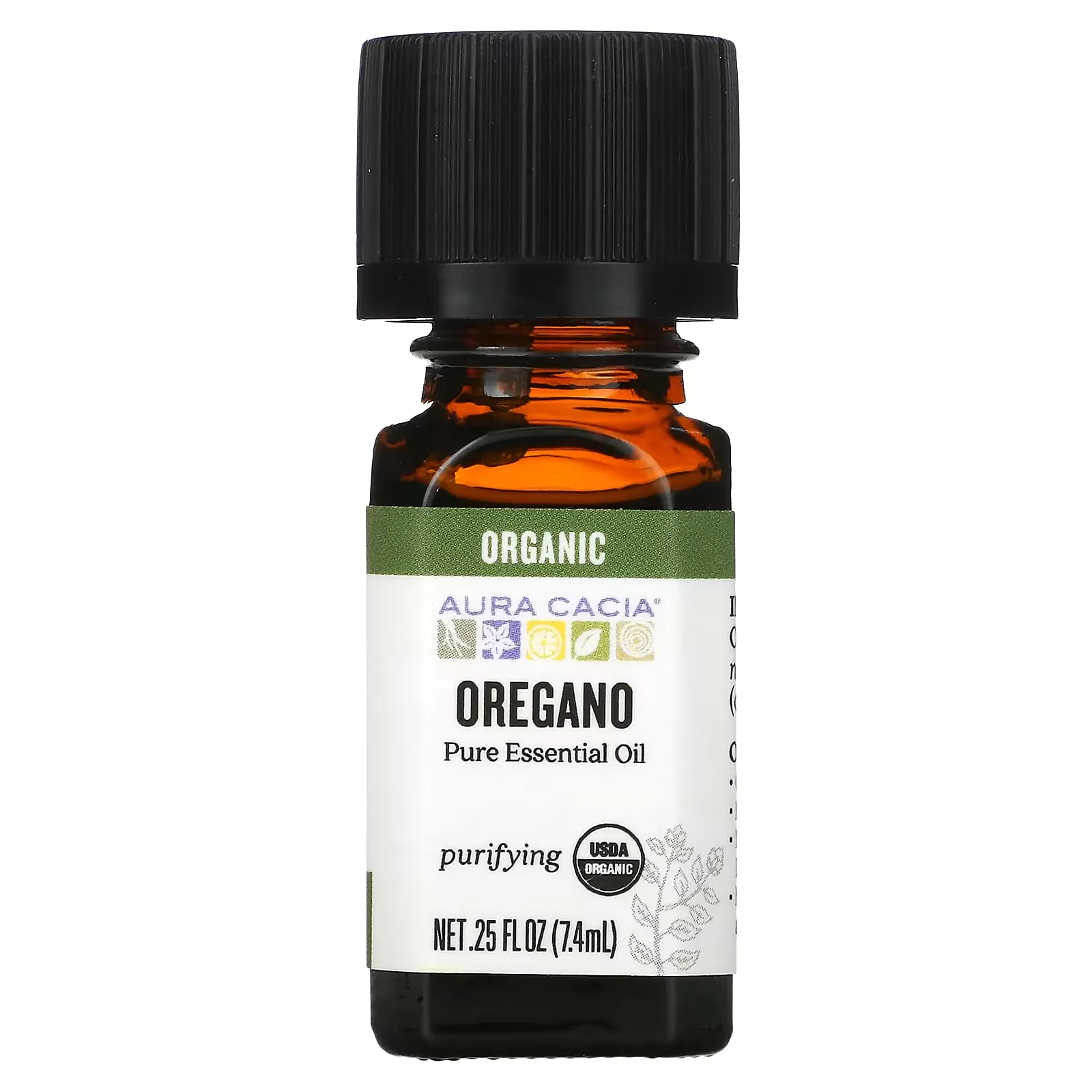 Pure Essential Oil, Organic Oregano, 0.25 fl oz (7.4 ml)