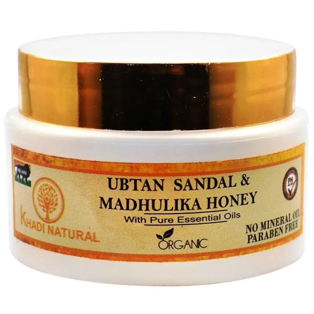 Khadi Natural Sandal and Madhulika Honey Ubtan,  50 g  for All Skin Types