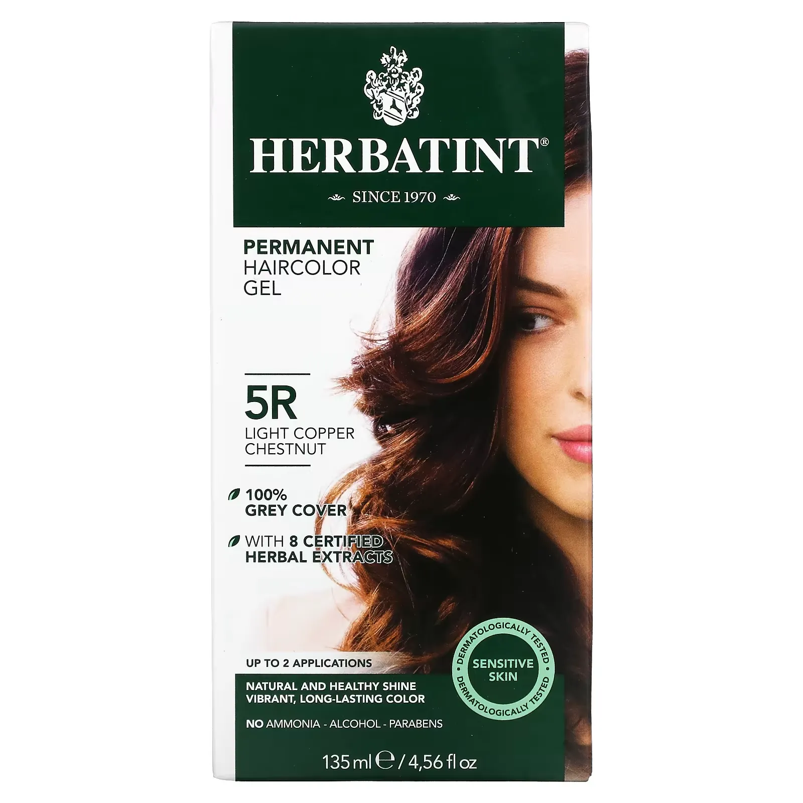 Permanent Haircolor Gel, 5R Light Copper Chestnut, 4.56 fl oz (135 ml)