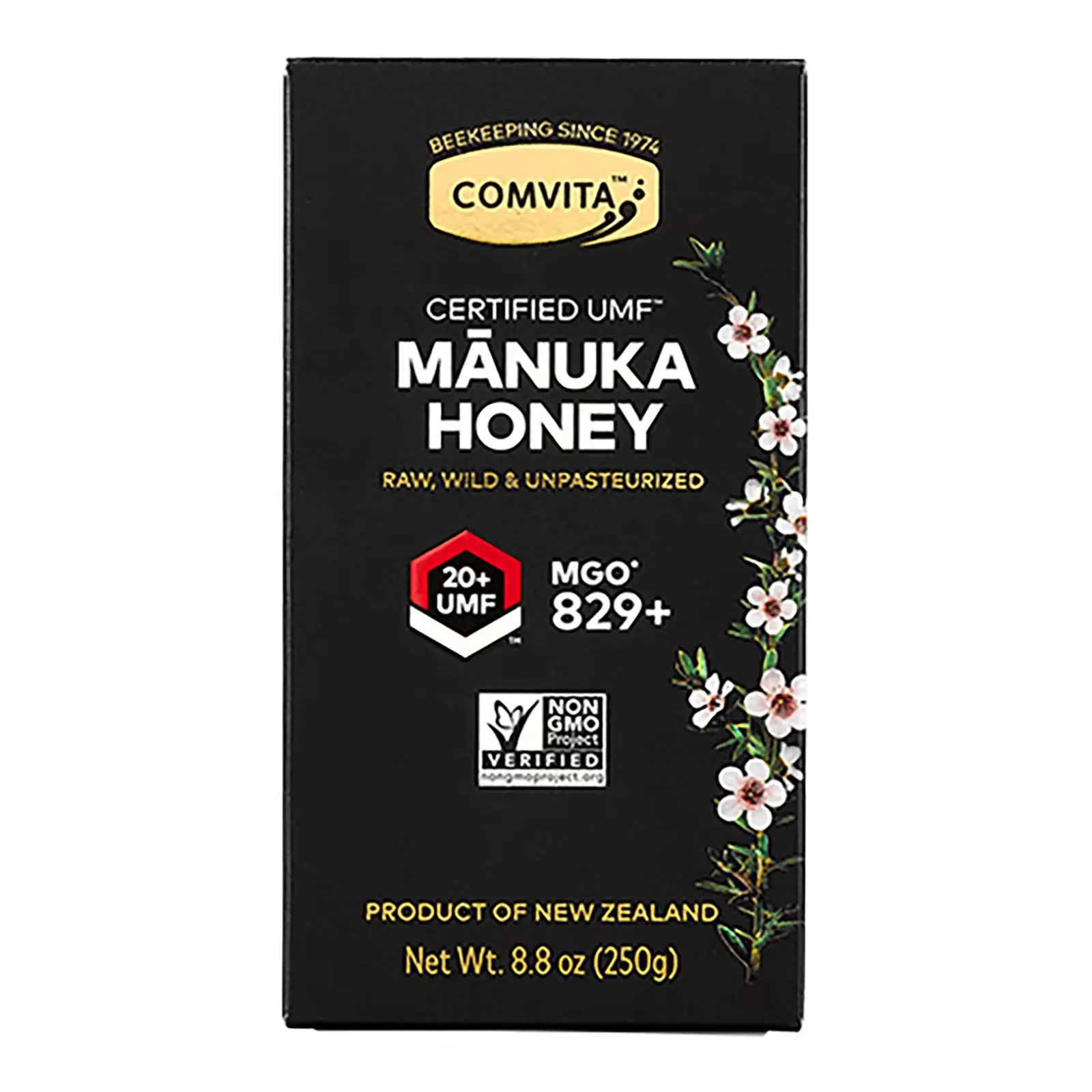 Raw Manuka Honey, Certified UMF 20+ (MGO 829+), 8.8 oz (250 g)