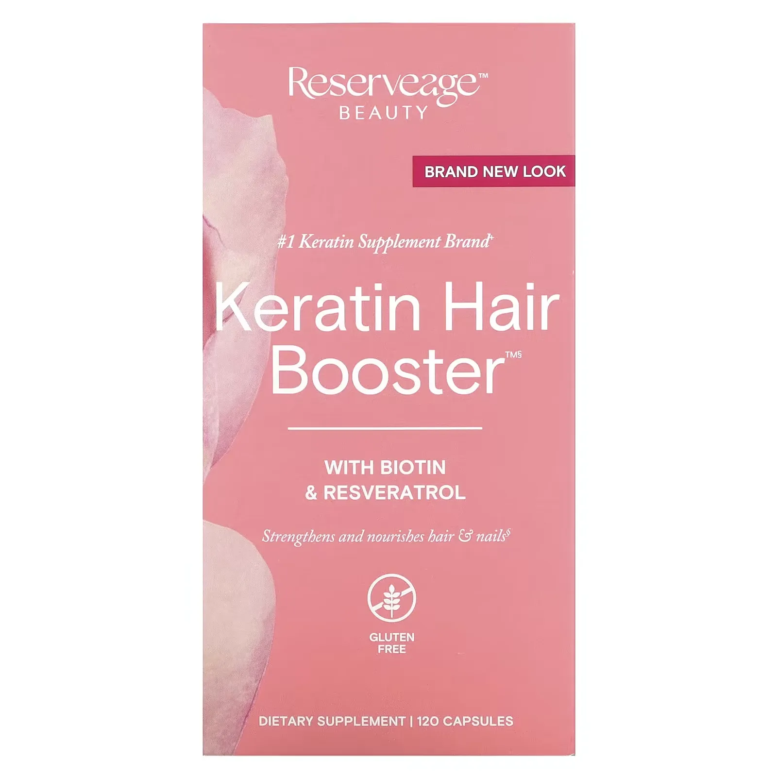 Keratin Hair Booster with Biotin & Resveratrol, 120 Capsules