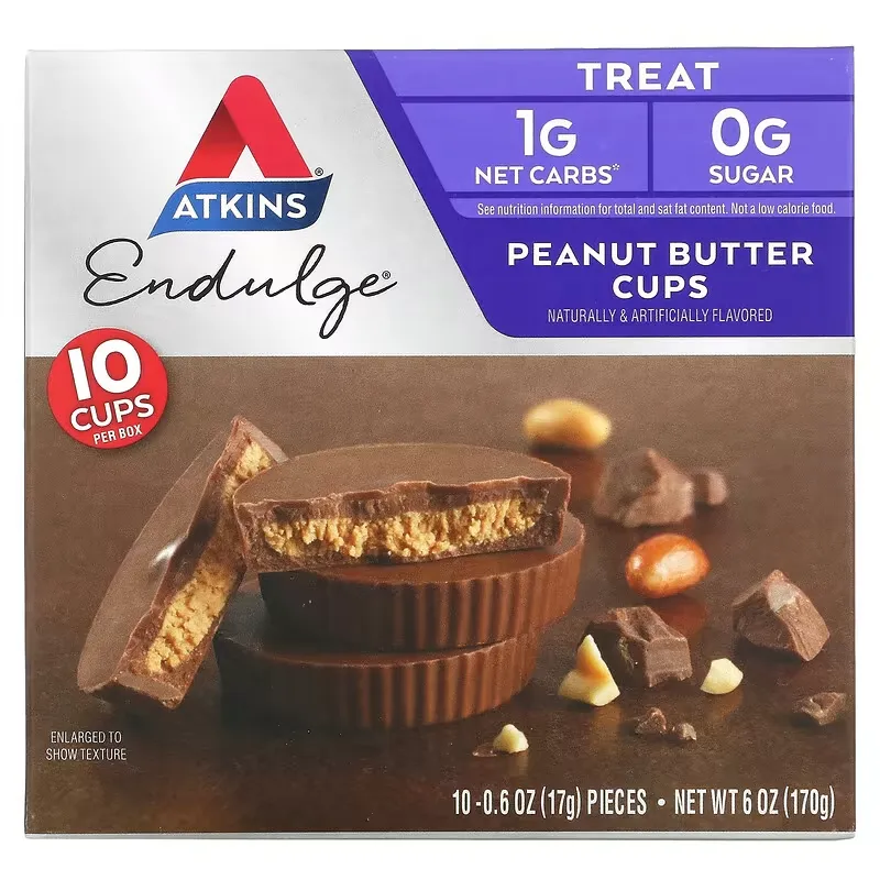 Endulge, Peanut Butter Cups, 10 Packs, 0.6 oz (17 g) Each