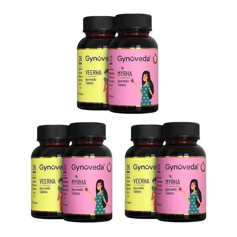 Gynoveda Myrha & Veerha Pcos Pcod Ayurvedic Medicine For Heavy & Early Periods