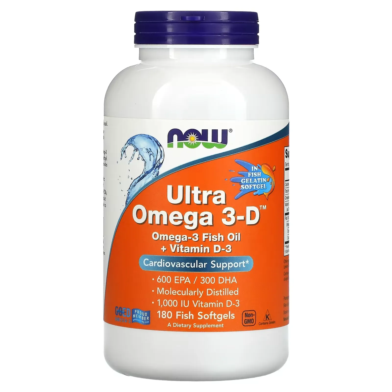 Ultra Omega 3-D, 600 EPA / 300 DHA, 180 Fish Softgels