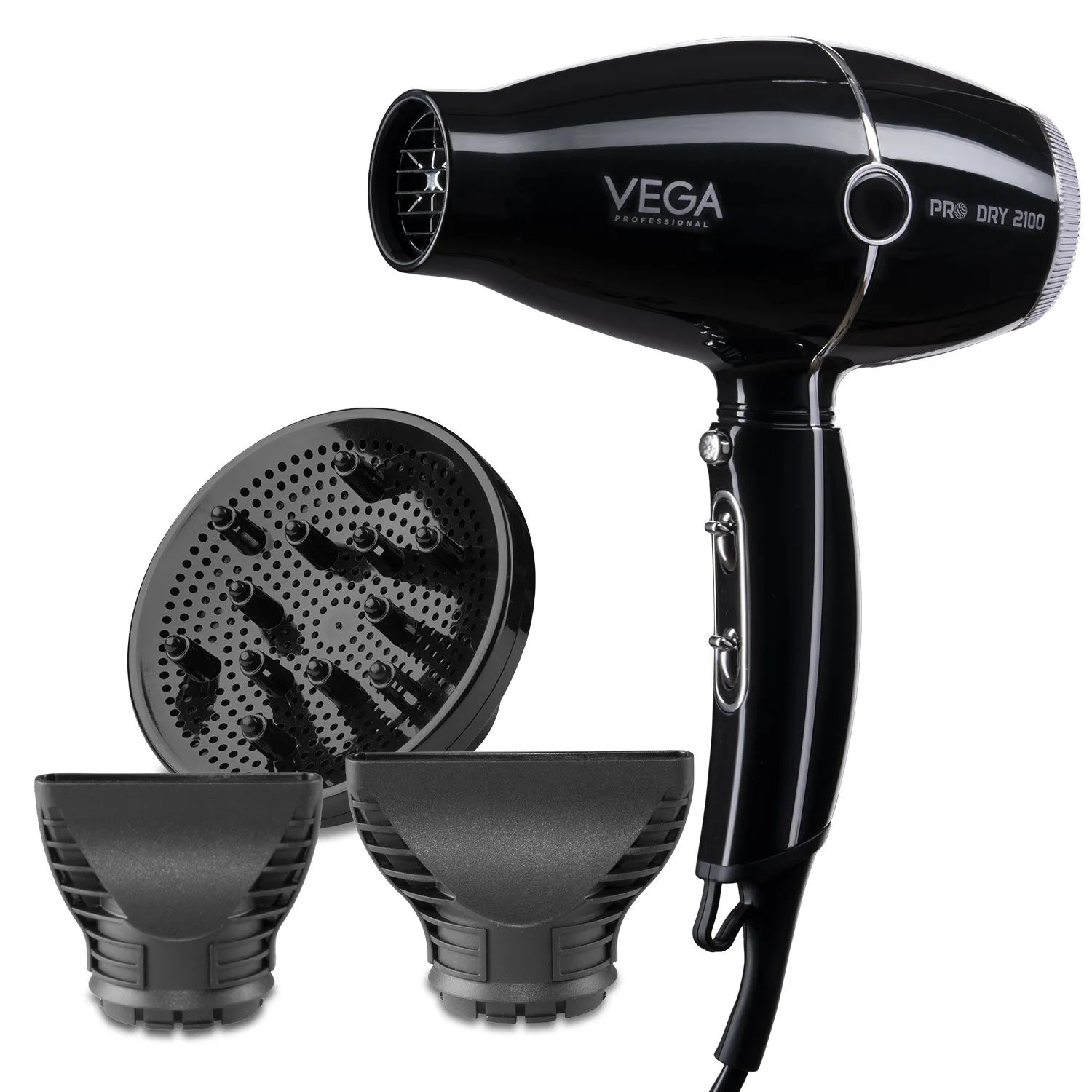 VEGA Professional Pro Dry 1800-2100w Hair Dryer - Black (VPPHD-02)