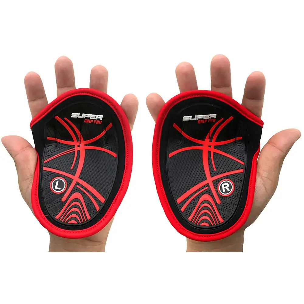 KOBO Weight Lifting Grip Pads (WTA-27),  Black & Red  Free Size