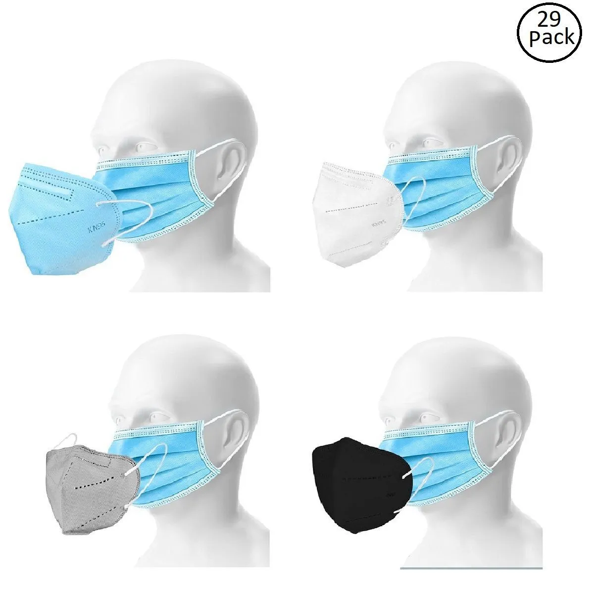 OOMPH Double Mask Set of 25 Disposable & 4 Kn95/N95 Mask