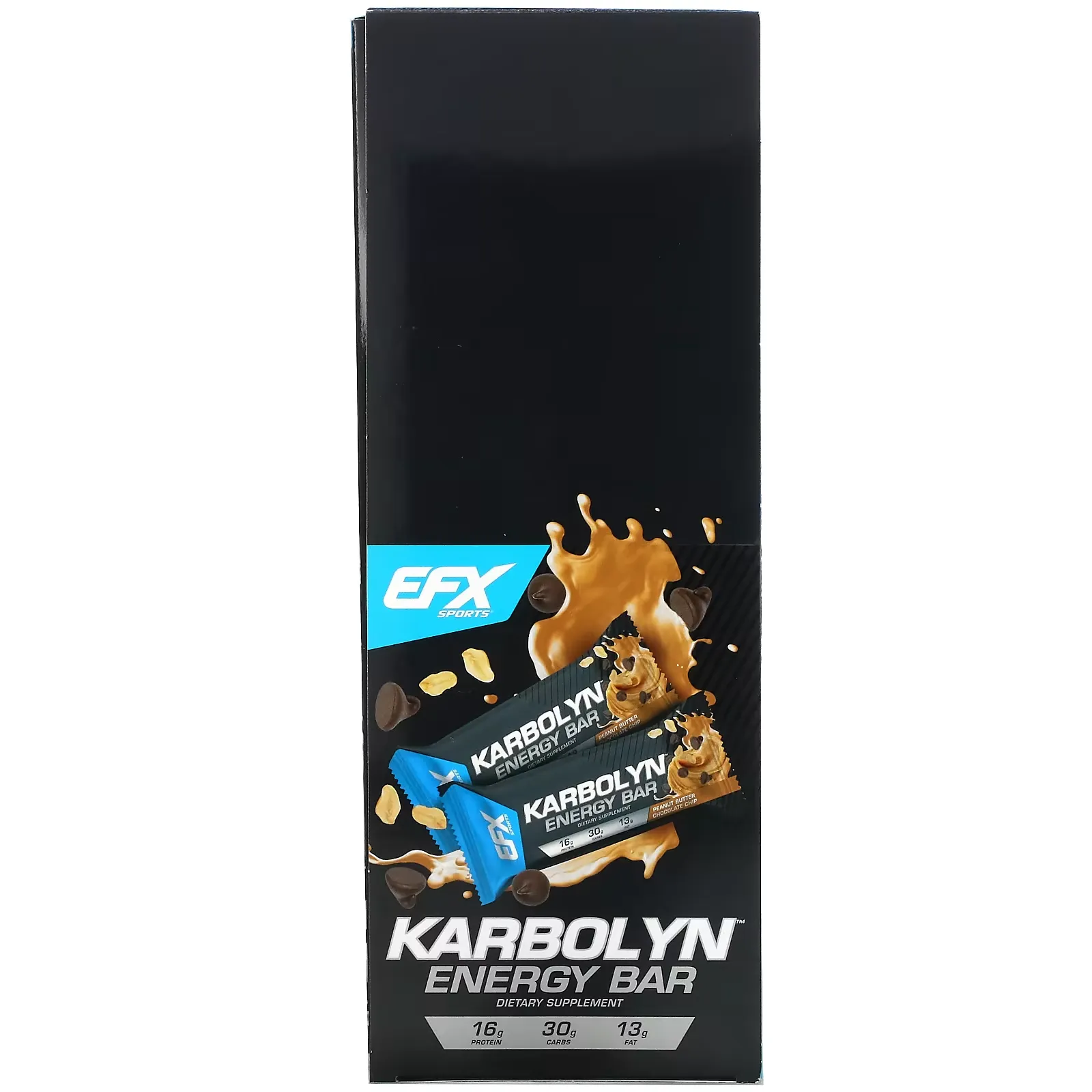 Karbolyn Energy Bar, Peanut Butter Chocolate Chip, 12 Bars, 2.12 (60 g) Each