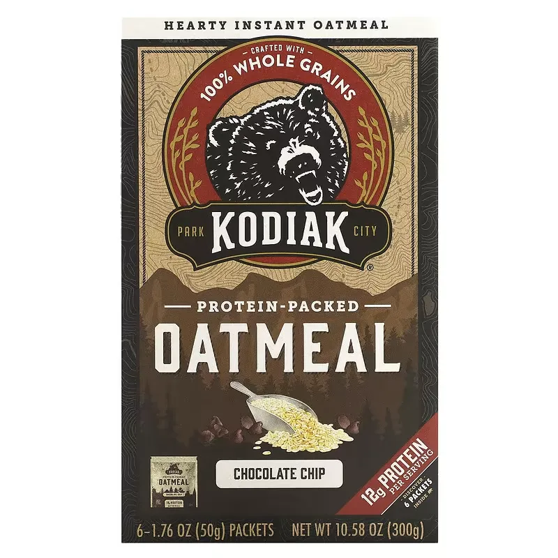 Protein Packed Oatmeal, Chocolate Chip, 6 Packets, 1.76 oz (50 g) Each