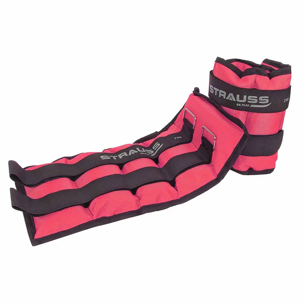 Strauss Ankle Weight (Pair),  Pink  2 kg