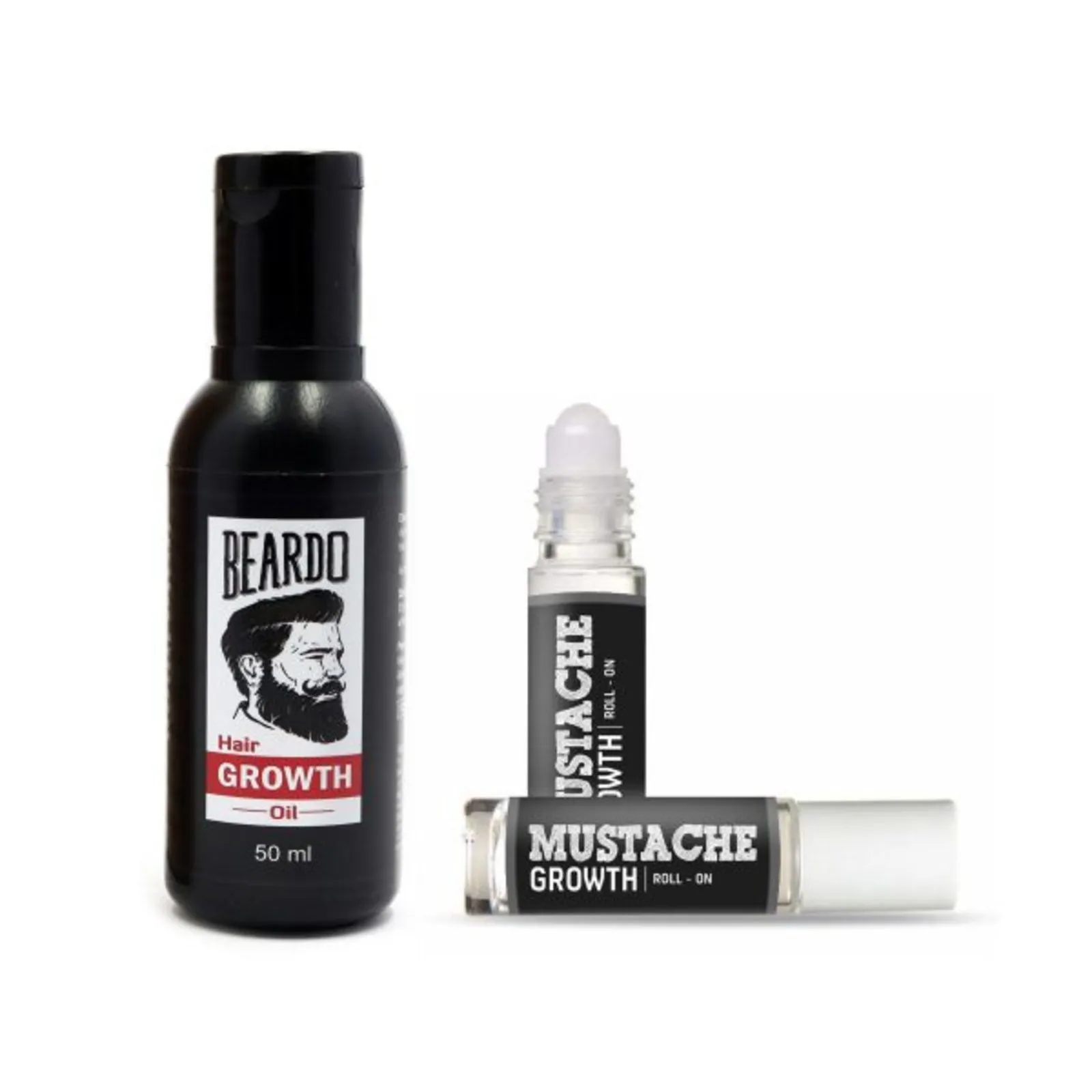 Beardo Beard Growth Combo | Beard Growth Oil,, Moustache Growth Roll-On, 8ml | Beard Growth Kit