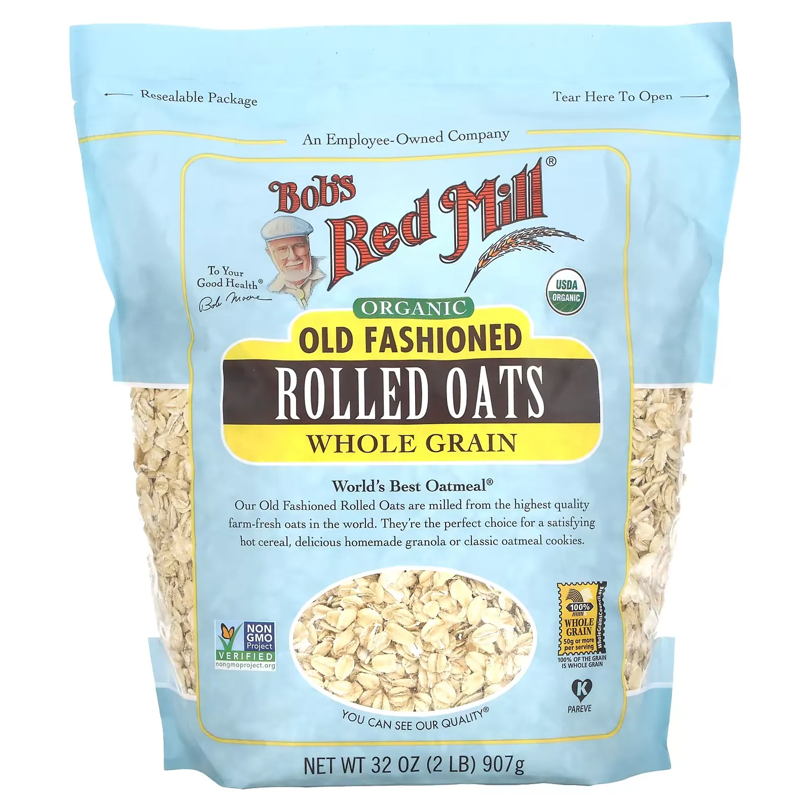 Organic Old Fashioned Rolled Oats, Whole Grain, 32 oz (907 g)