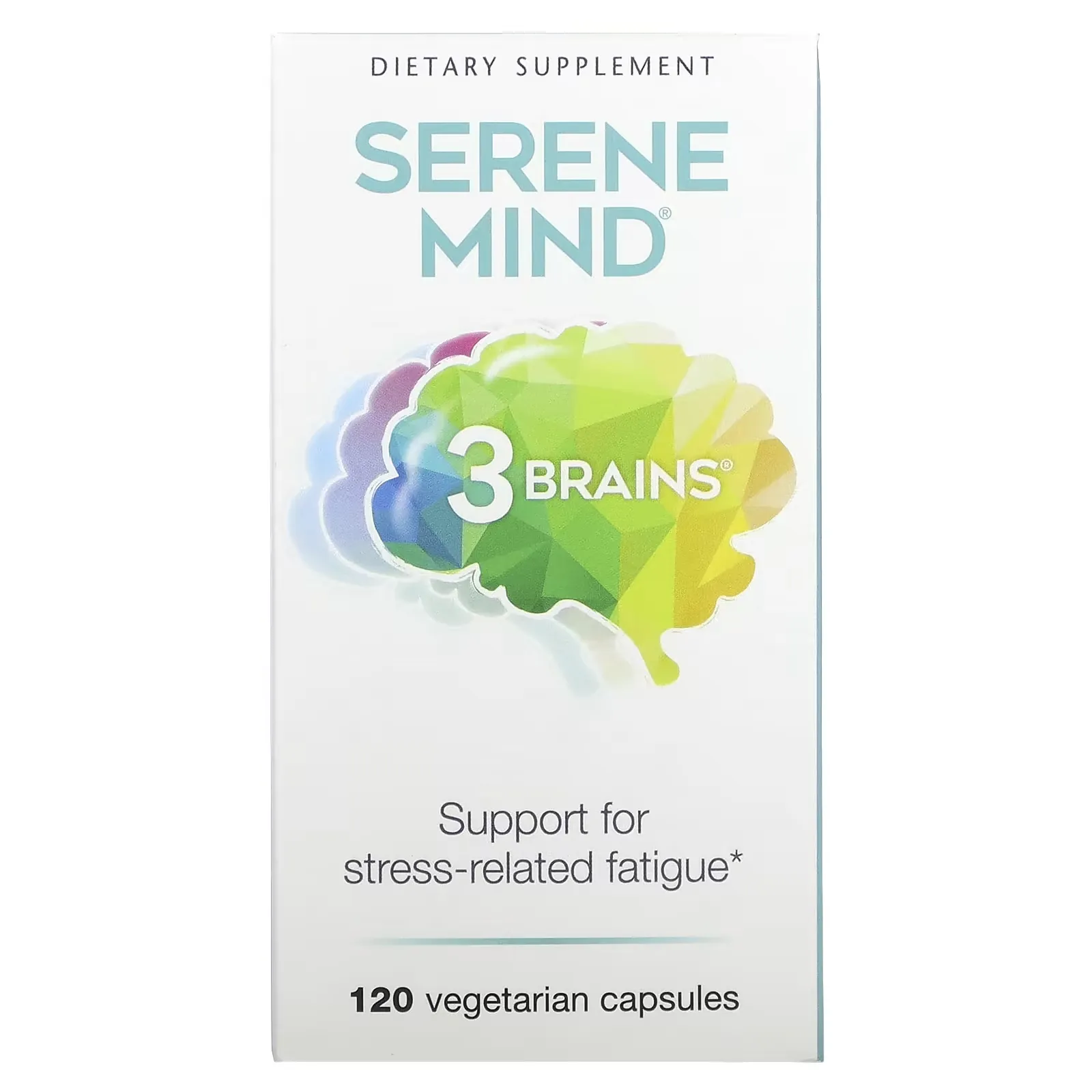 3 Brains, Serene Mind, 120 Vegetarian Capsules