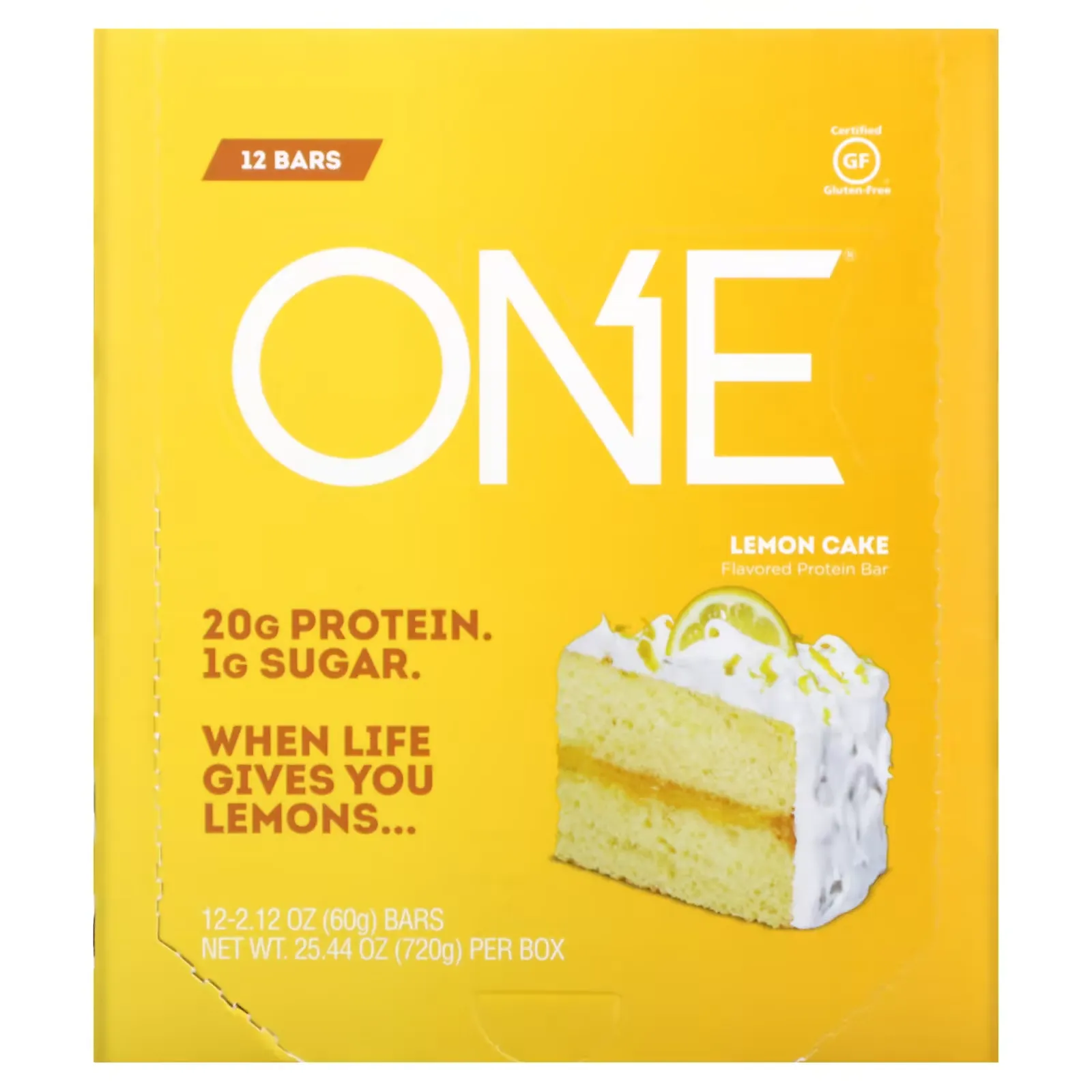 ONE Bar, Lemon Cake, 12 Bars, 2.12 oz (60 g) Each