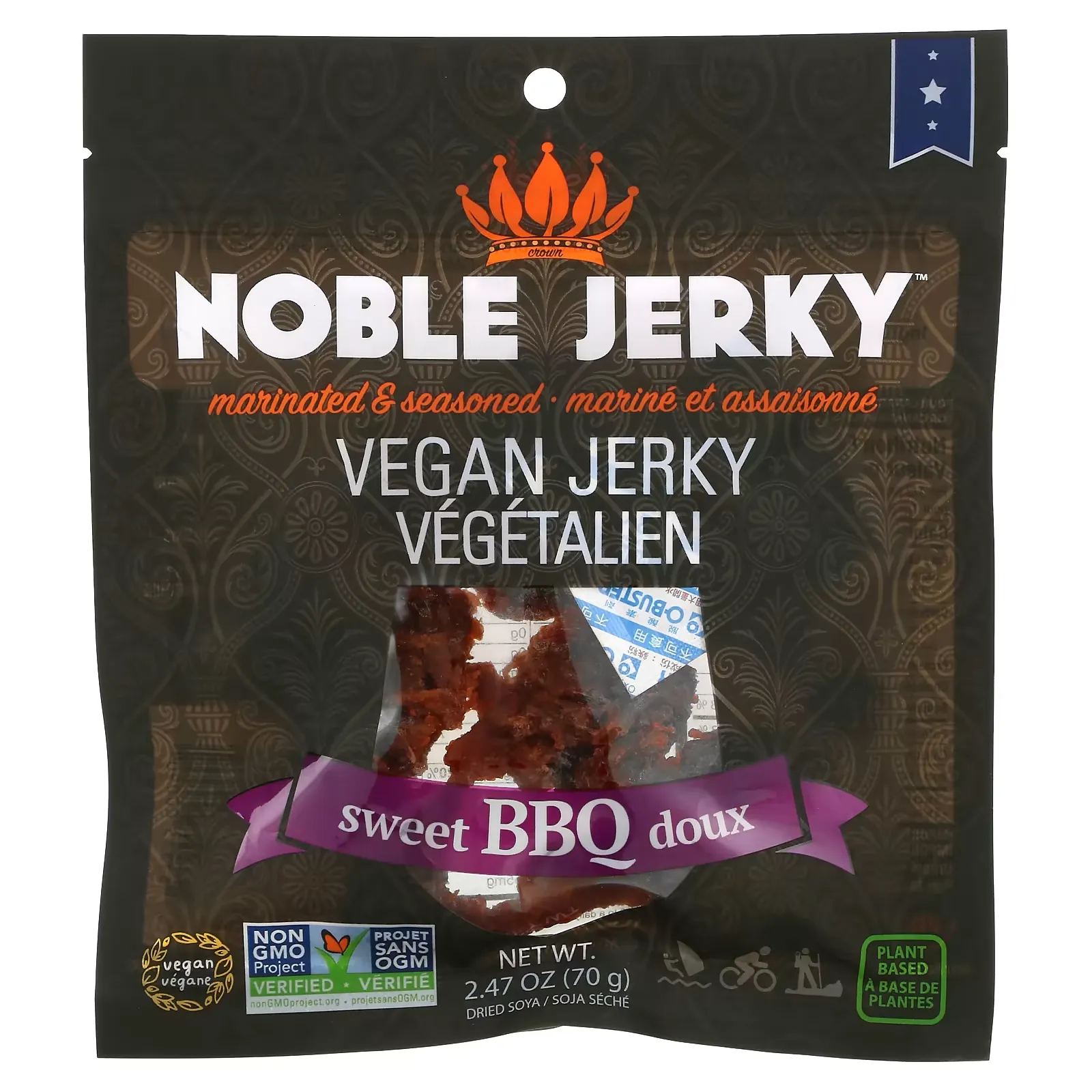 Vegan Jerky, Sweet BBQ Doux, 2.47 oz (70 g)