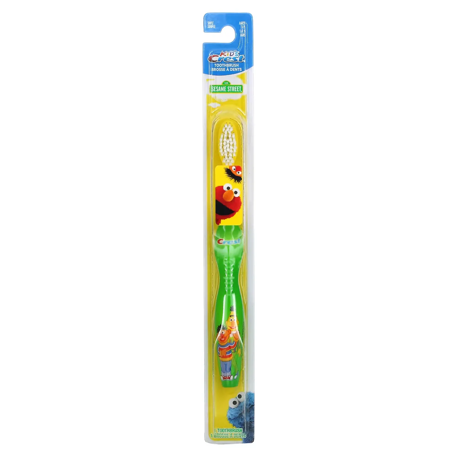 Kids, Toothbrush, Soft, Age 1-5 Years, Sesame Street, 1 Toothbrush