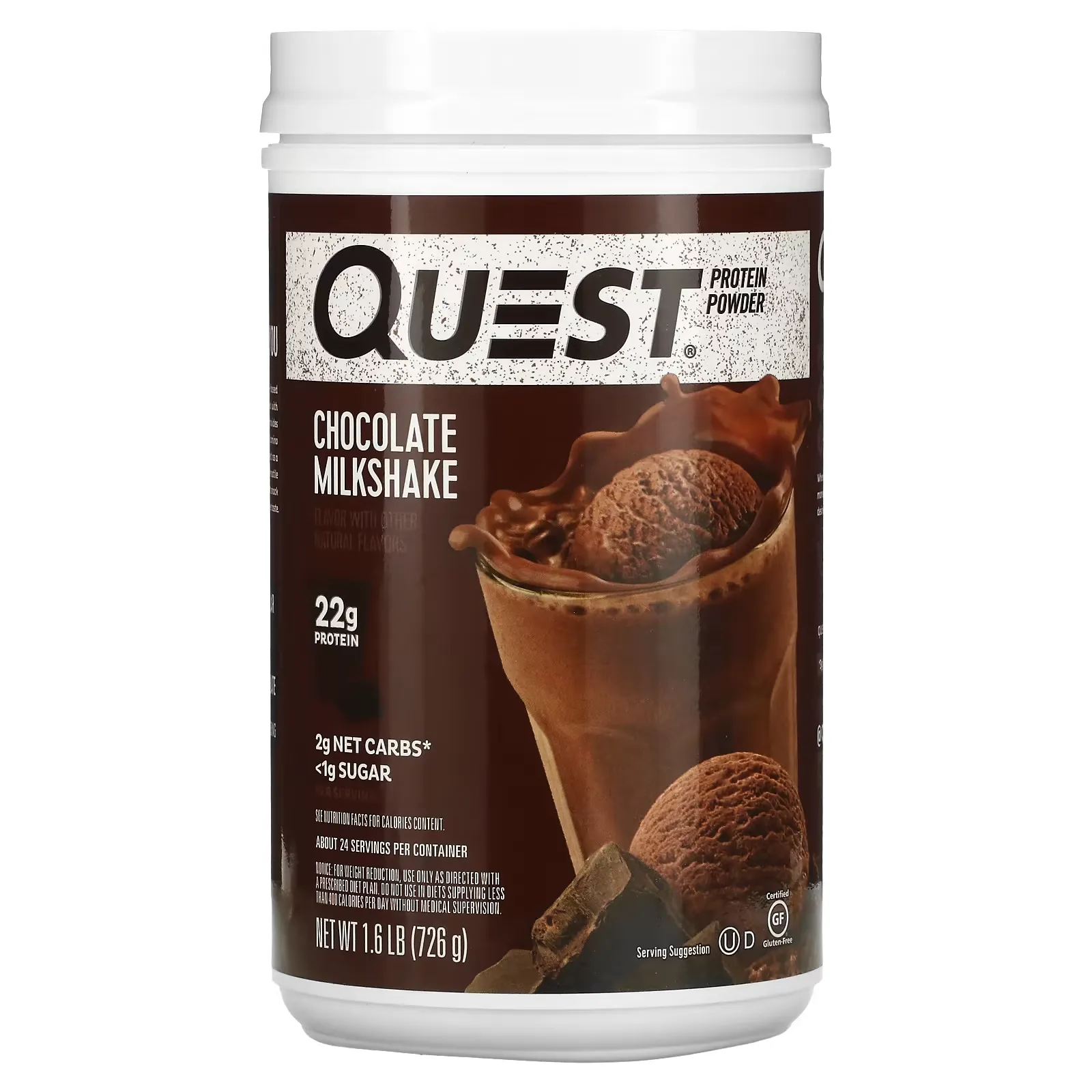 Protein Powder, Chocolate Milkshake, 1.6 lb (726 g)