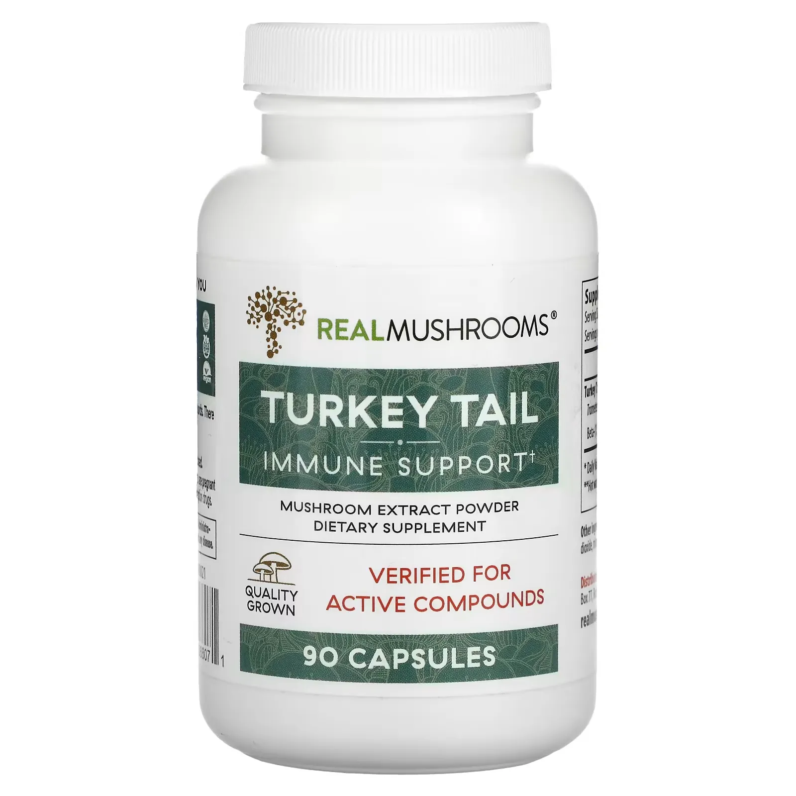 Turkey Tail, Mushroom Extract Powder, 90 Capsules