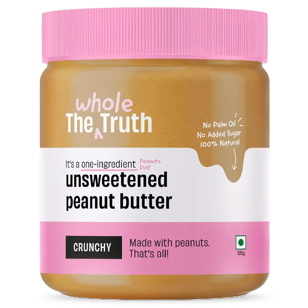 The Whole Truth Unsweetened Peanut Butter,  325 g  Crunchy