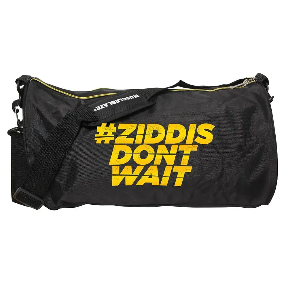 MuscleBlaze Ziddis Don't Wait Gym Bag,  Black