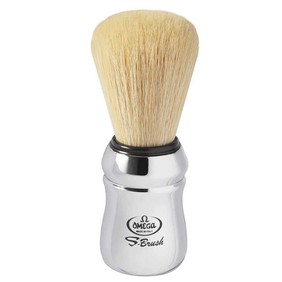 Omega S10083 S-Brush Synthetic Boar Shaving Brush- Chrome Handle