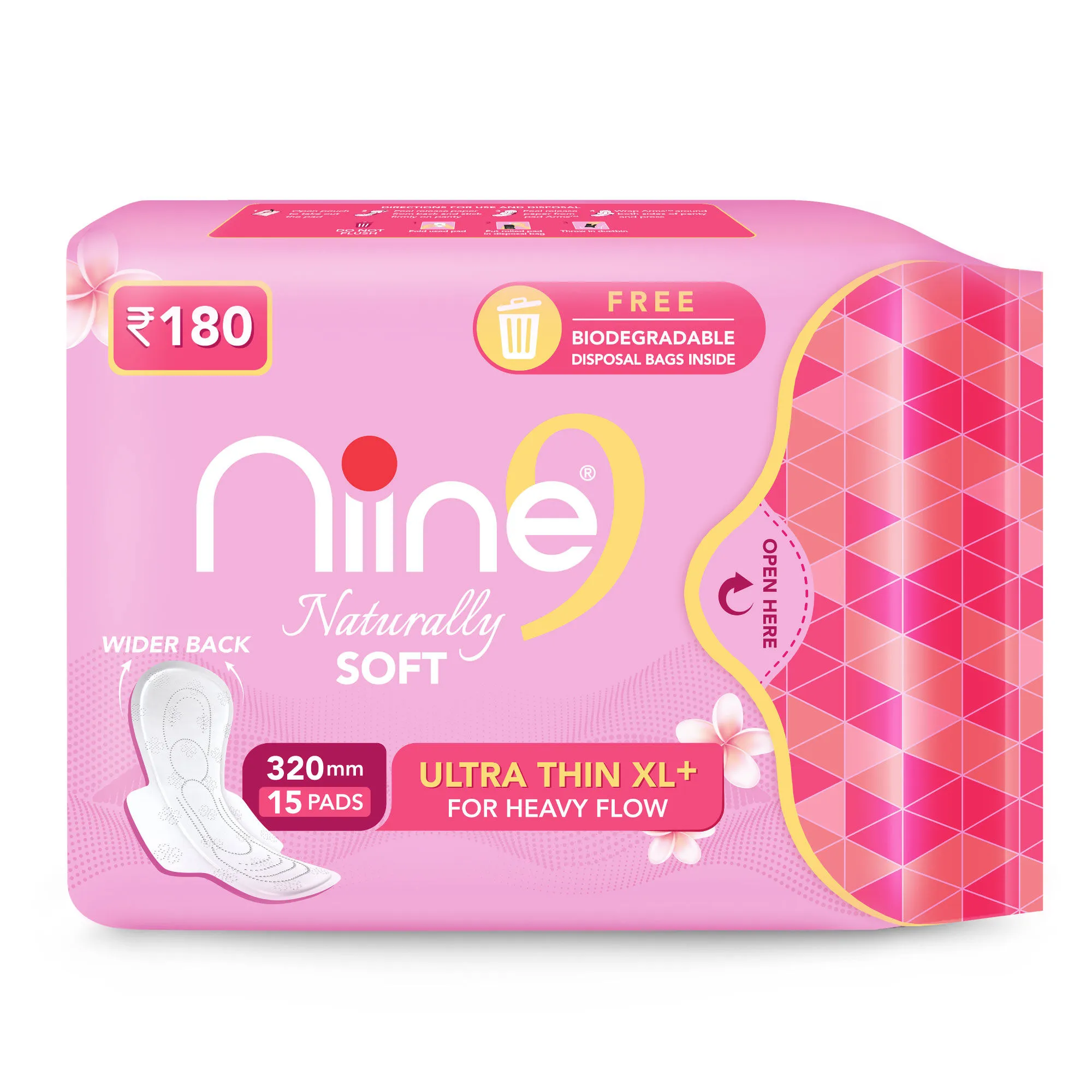 Niine Naturally Soft Sanitary Napkin Ultra Thin Xl+ 15s (320mm) Super Saver