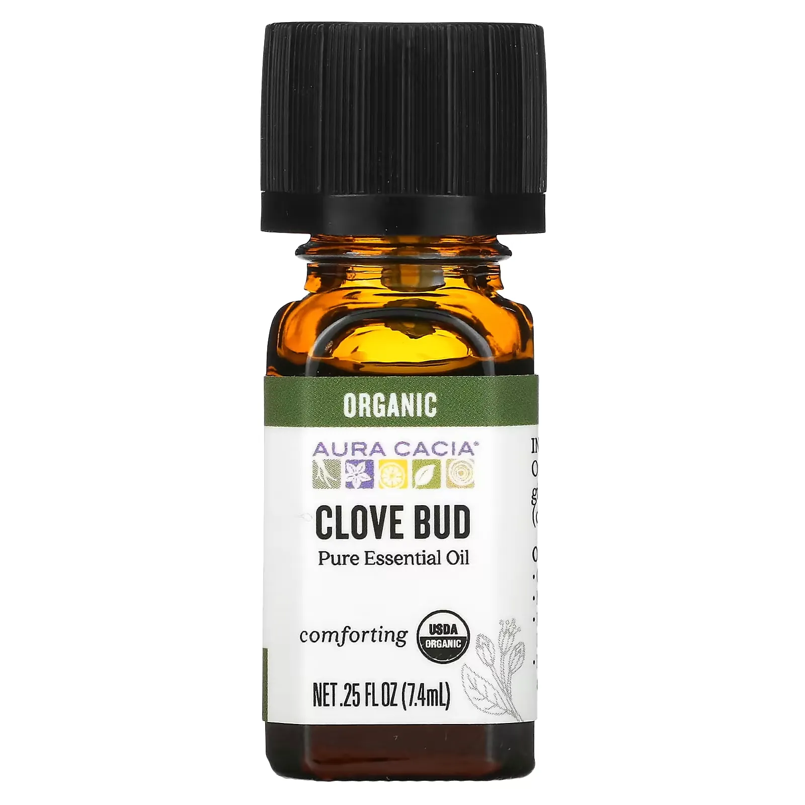 Pure Essential Oil, Organic Clove Bud, 0.25 fl oz (7.4 ml)