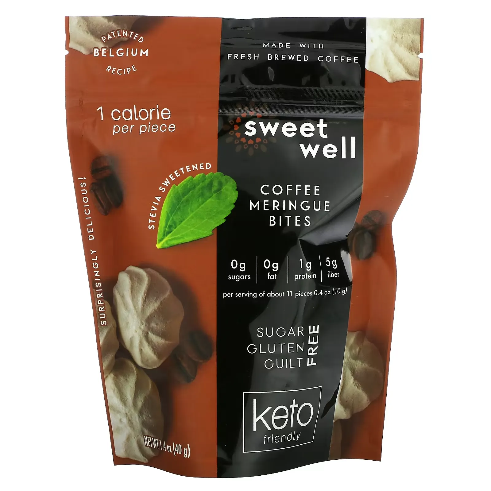 Keto Bites, Coffee Meringue, 1.4 oz (40 g)