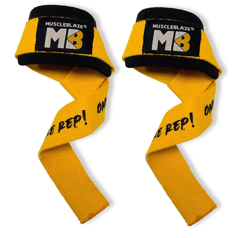 MuscleBlaze Weight Lifting Strap (One More Rep),  Yellow  Free Size